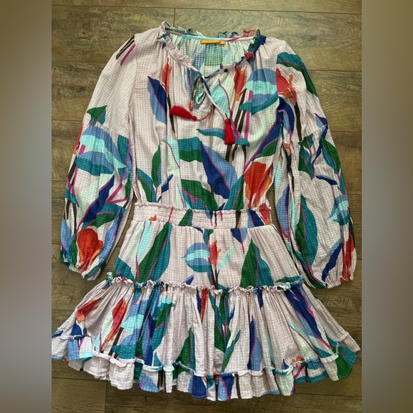 Oliphant Dresses & Skirts - OLIPHANT | Smocked waist Tiered mini dress with balloon sleeves